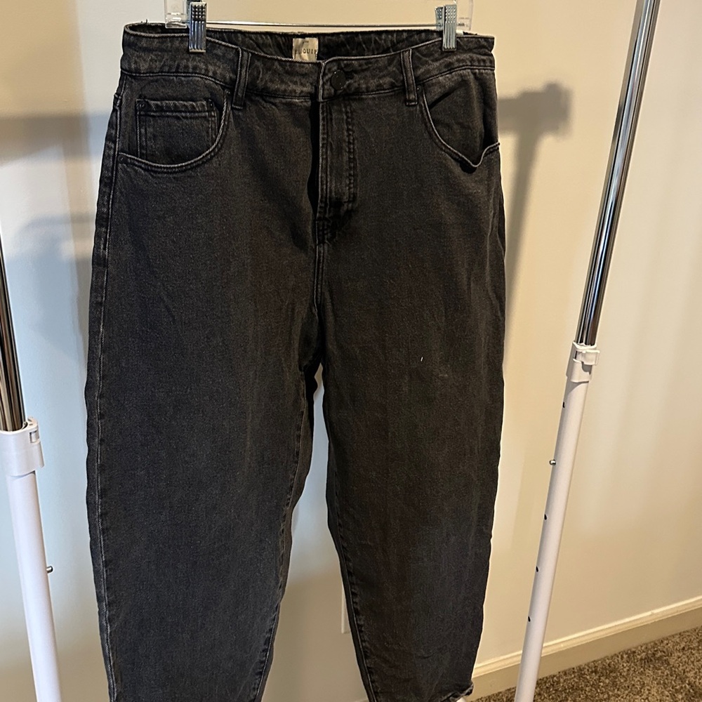 Eloquii Charcoal Denim Barrel Jeans Size 16